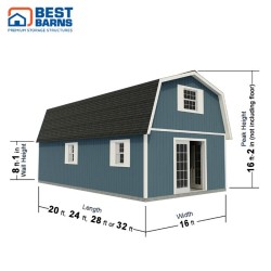 Best Barns Handcrafted Homestead 16x24 Pre-cut XL Barn - Full Second Floor + Stairs (HHOMND24)v