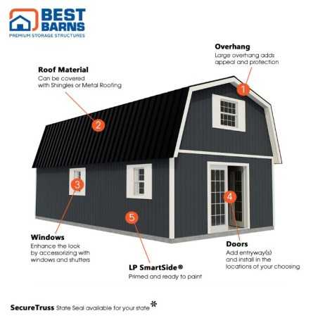 Best Barns Handcrafted Homestead 16x24 Pre-cut XL Barn - Full Second Floor + Stairs (HHOMND24)