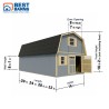 Best Barns Handcrafted Homestead 16x24 Pre-cut XL Barn w/ Full Loft & Transom Doors (HHOMTD24)