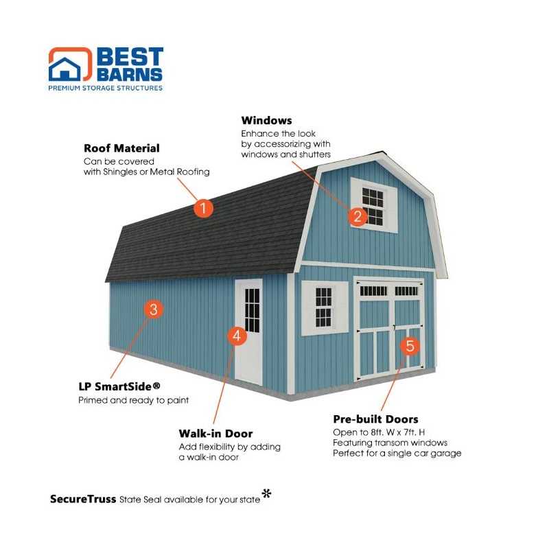 Best Barns Handcrafted Homestead 16x32 Pre-cut XL Barn w/ Full Loft & Transom Doors (HHOMTD32)