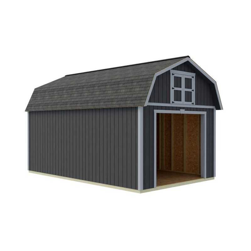 Best Barns Maker's Loft 12x16 Pre-cut Premium Garage Kit w/ Split Loft & Loft Door (MLOFND16LF)