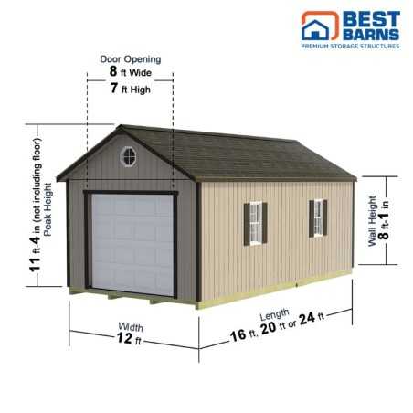 Best Barns Tailored Titan 12x20 Premium Pre-Cut Garage Kit - 6/12 Roof (TTITND20)
