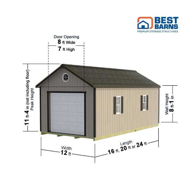 Best Barns Tailored Titan 12x16 Premium Pre-Cut Garage Kit - 6/12 Roof (TTITND16)