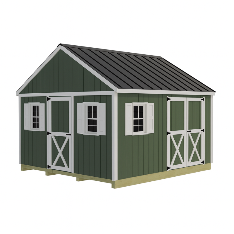 Backyard Basecamp 12x12 Pre-Cut Shed Kit - Dual Entry