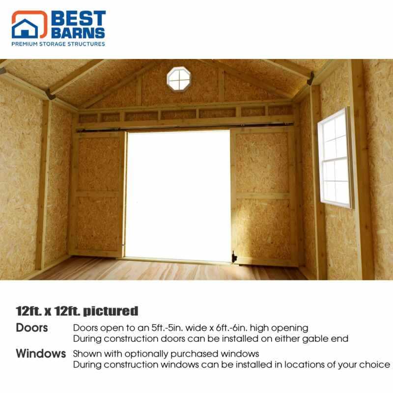 Best Barns Backyard Basecamp 12x12 Pre-Cut Shed Kit - Sliding Doors