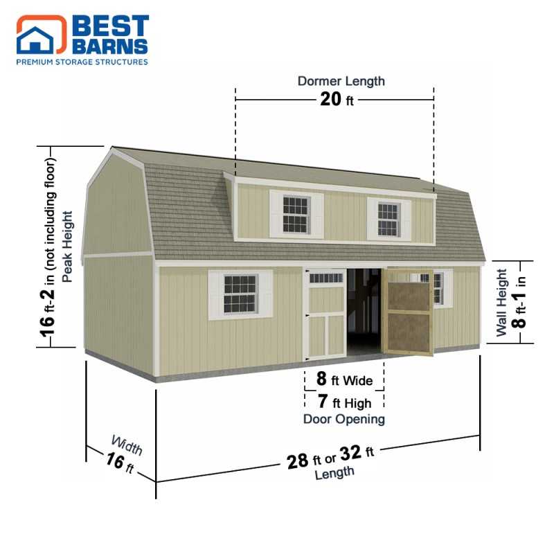 Crafted Colossal Elite 16x28 Pre-cut Barndominium - Transom Door