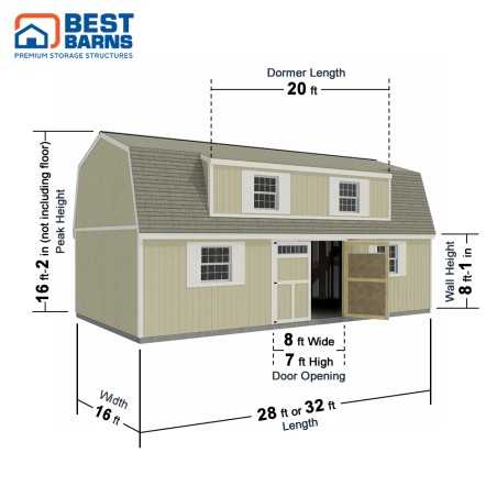 Crafted Colossal Elite 16x32 Barndominium - Transom Door+ Dormers