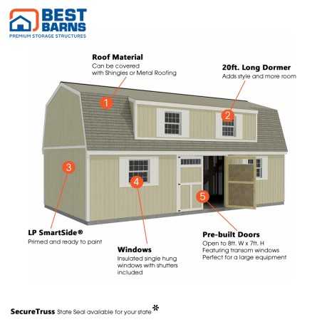 Crafted Colossal Elite 16x32 Barndominium - Transom Door+ Dormers