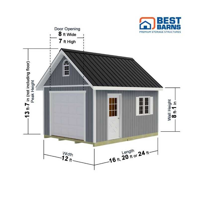 Best Barns Tailored Titan 12x16 Pre-Cut Garage Kit - Loft & Tall Roof (TTITND16LF)