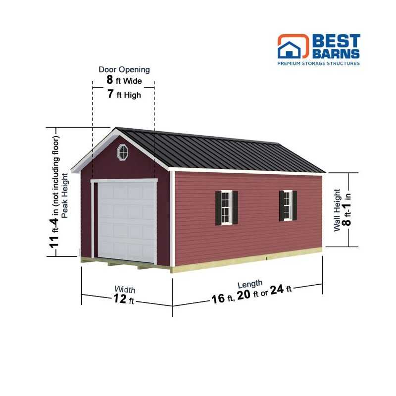 Best Barns Tailored Titan 12x16 Prep for Vinyl Garage Kit - Pre-Cut (TTITND16VL)