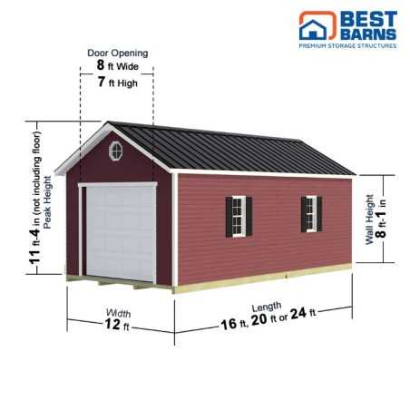 Best Barns Tailored Titan 12x24 Prep for Vinyl Garage Kit - Pre-Cut (TTITND24VL)