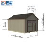 Best Barns Tailored Titan 12x16 Pre-cut Wood Garage Kit - Transom Doors (TTITTD16)