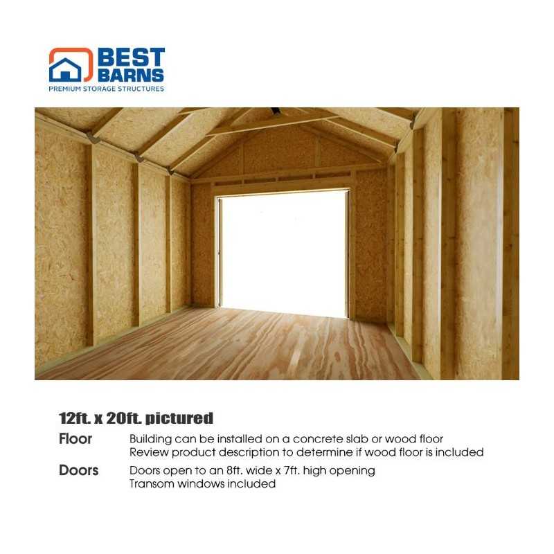Best Barns Tailored Titan 12x16 Pre-cut Wood Garage Kit - Transom Doors (TTITTD16)