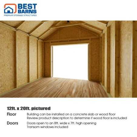 Best Barns Tailored Titan 12x20 Pre-cut Wood Garage Kit- Transom Doors - (TTITTD20)