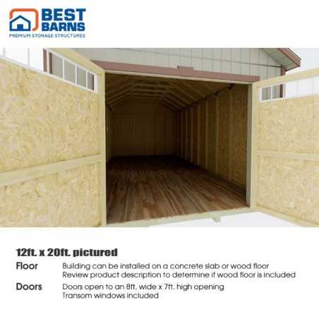 Best Barns Tailored Titan 12x24 Pre-Cut Wood Garage Kit- Transom Doors (TTITTD24)