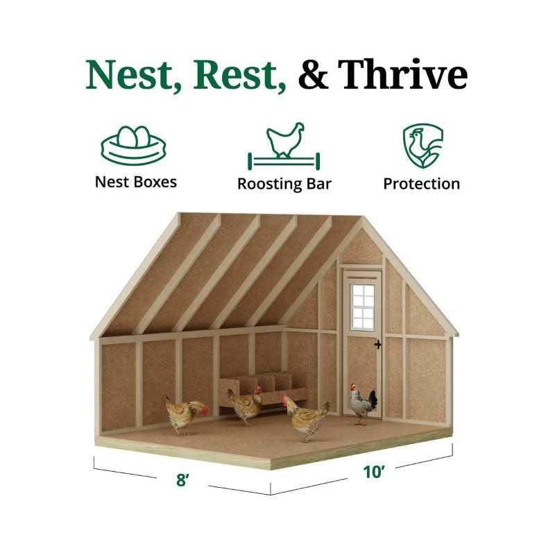 Little Cottage Value A-Frame 8x10 Wood Chicken Coop (8x10 VAFC-PC)