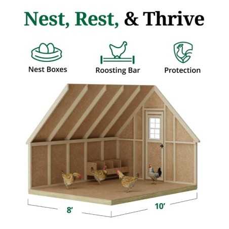 Little Cottage Value A-Frame 8x10 Wood Chicken Coop (8x10 VAFC-PC)