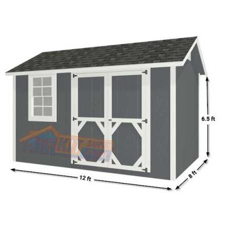 EZ-Fit Craftsman 8x12 Wood Storage Shed Kit (ez_craftsman812)