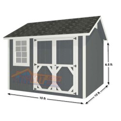 EZ-Fit Craftsman 10x10 Wood Storage Shed Kit (ez_craftsman1010)