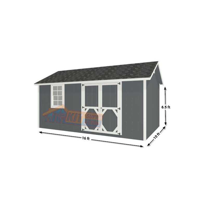 EZ-Fit Craftsman 10x16 Wood Storage Shed Kit (ez_craftsman1016)