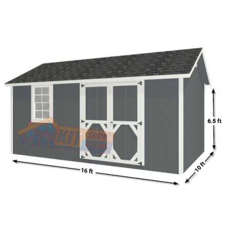EZ-Fit Craftsman 10x16 Wood Storage Shed Kit (ez_craftsman1016)