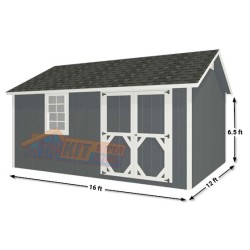 EZ-Fit Craftsman 12x16 Wood Storage Shed Kit (ez_craftsman1216)