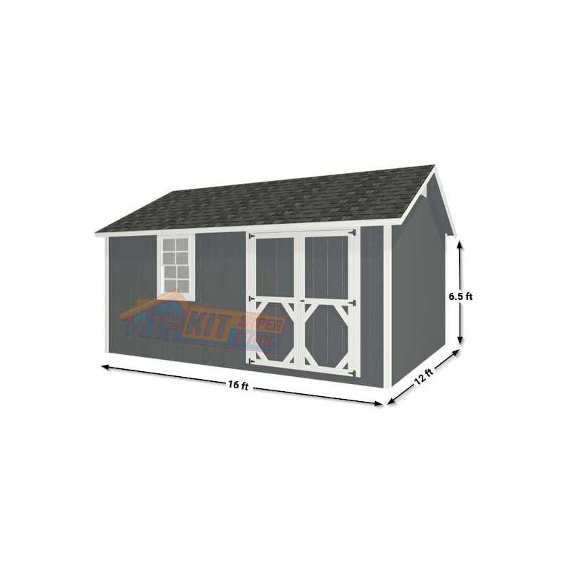 EZ-Fit Craftsman 12x16 Wood Storage Shed Kit (ez_craftsman1216)