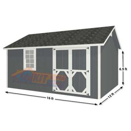 EZ-Fit Craftsman 12x16 Wood Storage Shed Kit (ez_craftsman1216)