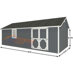 EZ-Fit Craftsman 12x24 Wood Storage Shed Kit (ez_craftsman1224)
