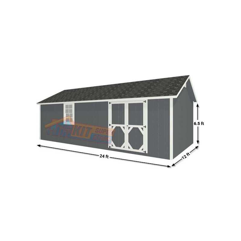 EZ-Fit Craftsman 12x24 Wood Storage Shed Kit (ez_craftsman1224)