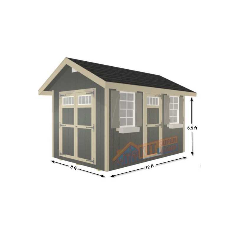 EZ-Fit Riverside 8x12 Wood Panelized Shed Kit (ez_riverside812)