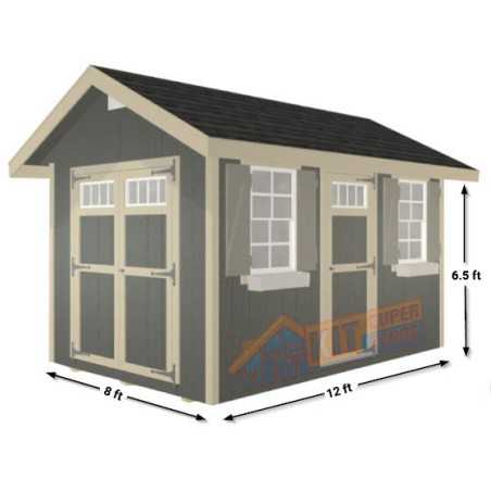 EZ-Fit Riverside 8x12 Wood Panelized Shed Kit (ez_riverside812)