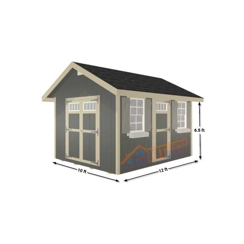 EZ-Fit Riverside 10x12 Wood Shed Kit (ez_riverside1012)