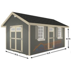 EZ-Fit Riverside 10x16 Wood Shed Kit (ez_riverside1016)