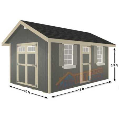 EZ-Fit Riverside 10x16 Wood Panelized Shed Kit (ez_riverside1016)