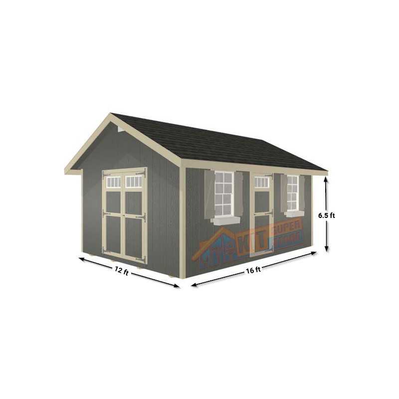 EZ-Fit Riverside 12x16 Wood Shed Kit (ez_riverside1216)