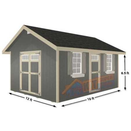 EZ-Fit Riverside 12x16 Wood Shed Kit (ez_riverside1216)