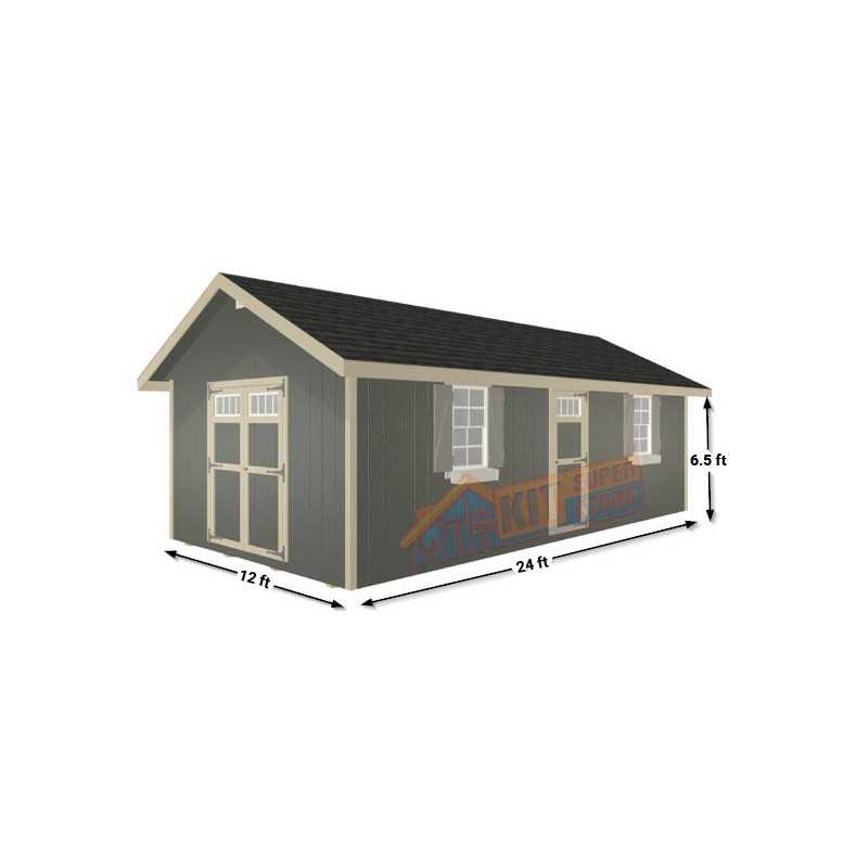 EZ-Fit Riverside 12x24 Wood Storage Shed Kit (ez_riverside1224)