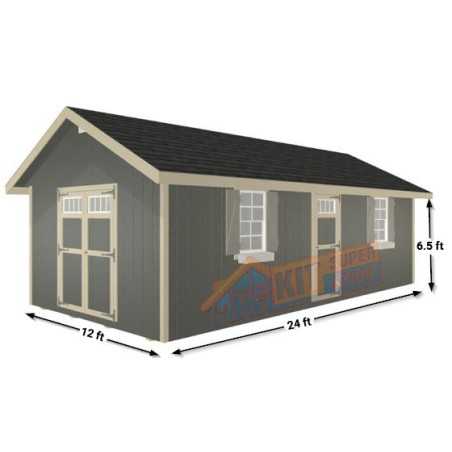 EZ-Fit Riverside 12x24 Wood Storage Shed Kit (ez_riverside1224)
