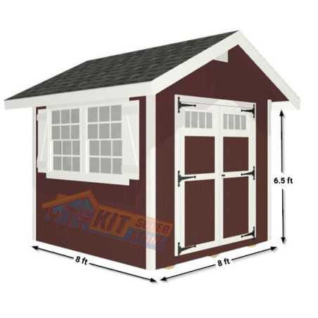 EZ-Fit Homestead 8x8 Wood Shed Kit (ez_homestead88)
