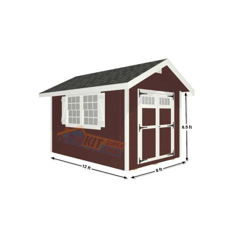 EZ-Fit Homestead 8x12 Panelized Wood Shed Kit (ez_homestead812)