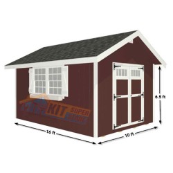 EZ-Fit Homestead 10x16 Wood Shed Kit (ez_homestead1016)