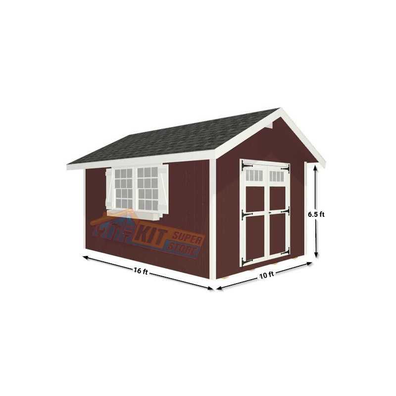 EZ-Fit Homestead 10x16 Wood Shed Kit (ez_homestead1016)