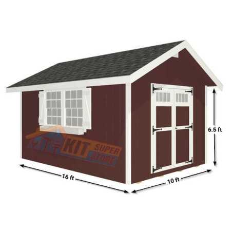 EZ-Fit Homestead 10x16 Wood Shed Kit (ez_homestead1016)