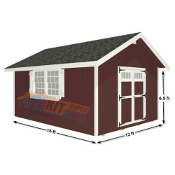 EZ-Fit Homestead 12x16 Wood Shed Kit (ez_homestead1216)