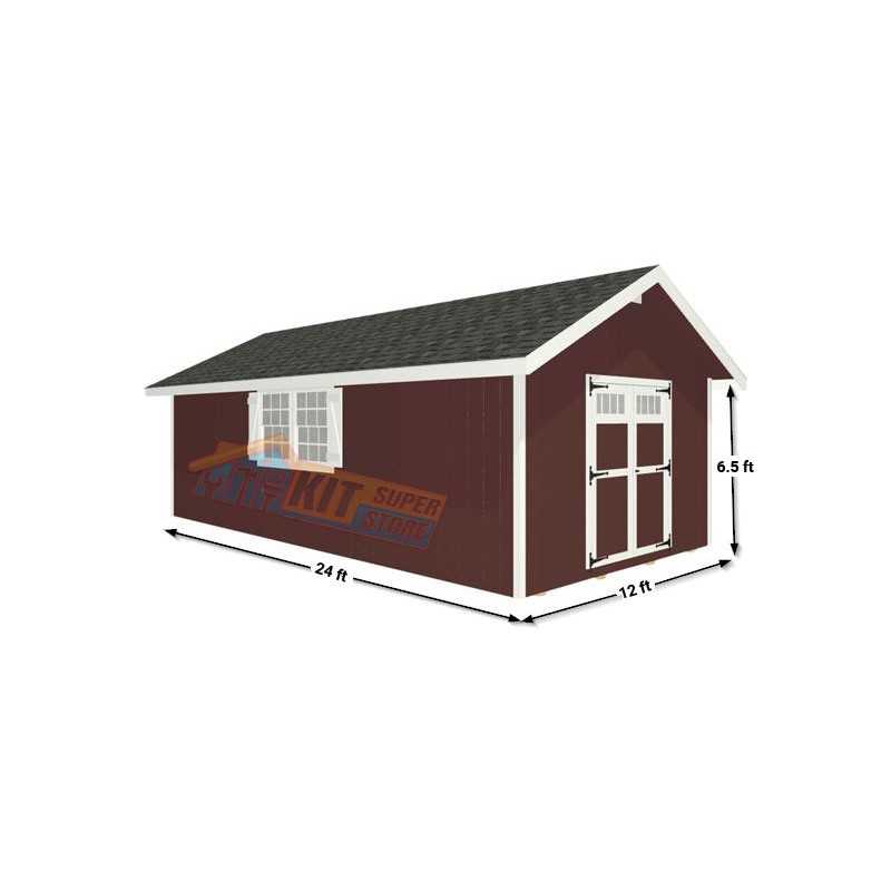 EZ-Fit Homestead 12x24 Panelized Storage Shed with Windows (ez_homestead1224)