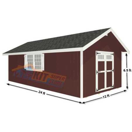 EZ-Fit Homestead 12x24 Panelized Storage Shed with Windows (ez_homestead1224)