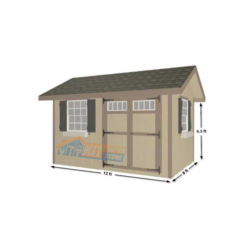 EZ-Fit Heritage 8x12 Outdoor Garden Wood Shed Kit (ez_heritage812)