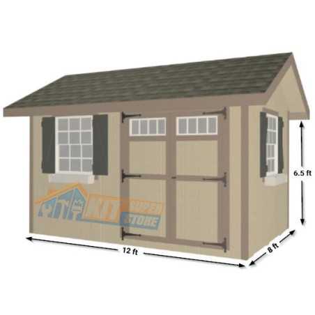 EZ-Fit Heritage 8x12 Outdoor Garden Wood Shed Kit (ez_heritage812)
