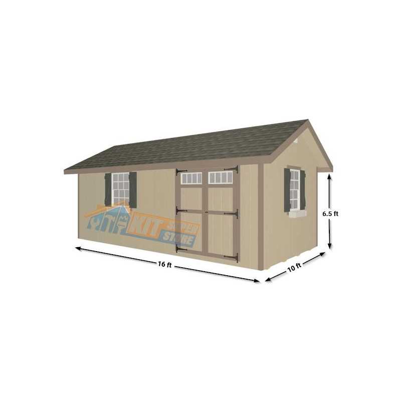 EZ-Fit Heritage 10x16 Outdoor Garden Wood Shed Kit (ez_heritage1016)